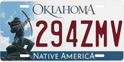 OK license plate 294ZMV