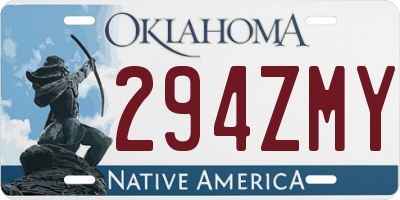 OK license plate 294ZMY