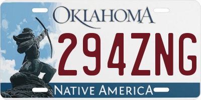 OK license plate 294ZNG