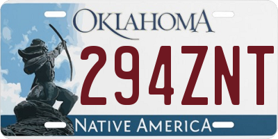 OK license plate 294ZNT