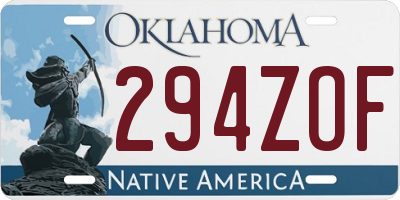 OK license plate 294ZOF