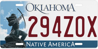 OK license plate 294ZOX