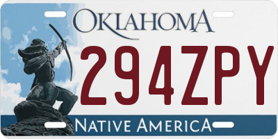 OK license plate 294ZPY