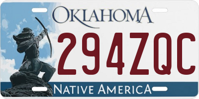 OK license plate 294ZQC
