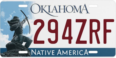 OK license plate 294ZRF