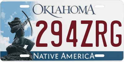 OK license plate 294ZRG
