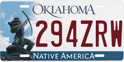 OK license plate 294ZRW