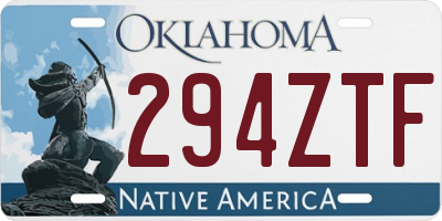 OK license plate 294ZTF