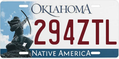 OK license plate 294ZTL
