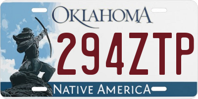 OK license plate 294ZTP