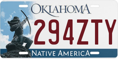 OK license plate 294ZTY