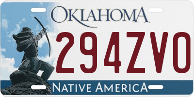 OK license plate 294ZVO