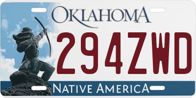 OK license plate 294ZWD