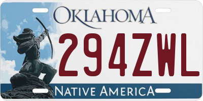 OK license plate 294ZWL