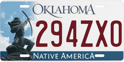 OK license plate 294ZXO