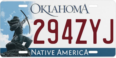 OK license plate 294ZYJ