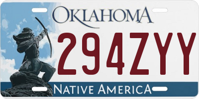 OK license plate 294ZYY