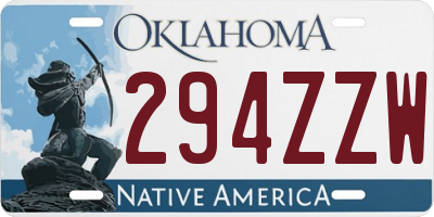 OK license plate 294ZZW