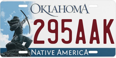 OK license plate 295AAK