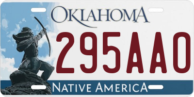 OK license plate 295AAO