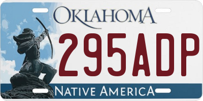 OK license plate 295ADP