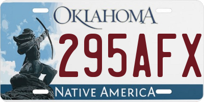 OK license plate 295AFX