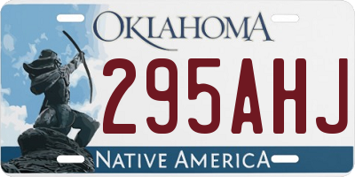 OK license plate 295AHJ