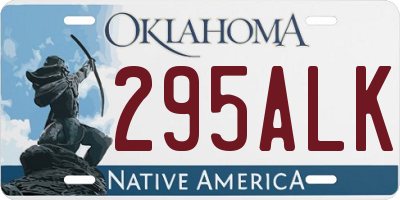 OK license plate 295ALK