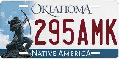 OK license plate 295AMK