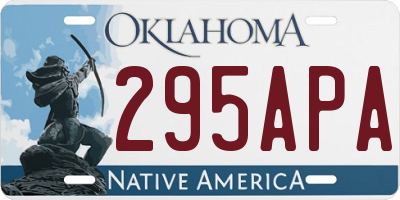 OK license plate 295APA