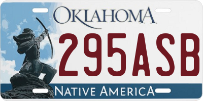 OK license plate 295ASB