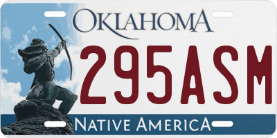 OK license plate 295ASM