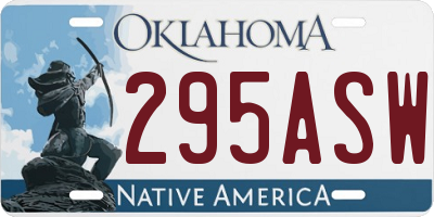 OK license plate 295ASW