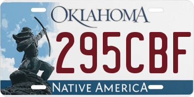 OK license plate 295CBF