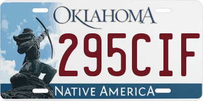 OK license plate 295CIF