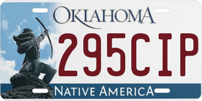 OK license plate 295CIP