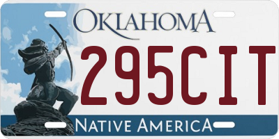 OK license plate 295CIT