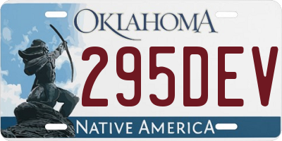 OK license plate 295DEV