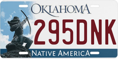 OK license plate 295DNK