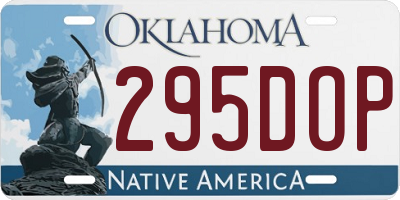 OK license plate 295DOP
