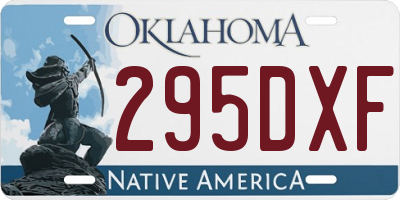 OK license plate 295DXF