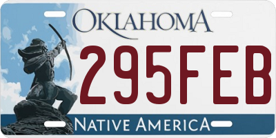 OK license plate 295FEB