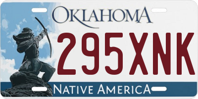 OK license plate 295XNK