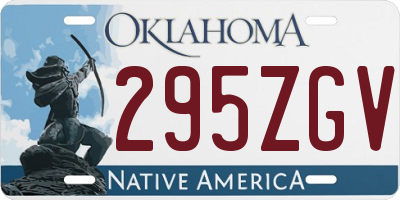 OK license plate 295ZGV
