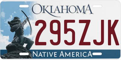 OK license plate 295ZJK
