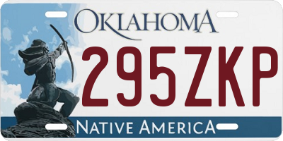 OK license plate 295ZKP