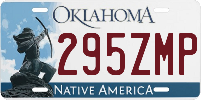 OK license plate 295ZMP