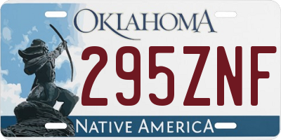 OK license plate 295ZNF