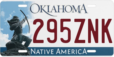 OK license plate 295ZNK