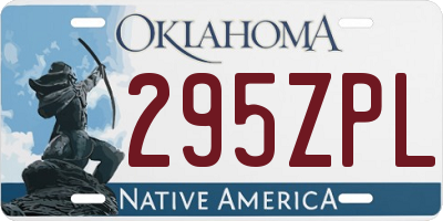 OK license plate 295ZPL